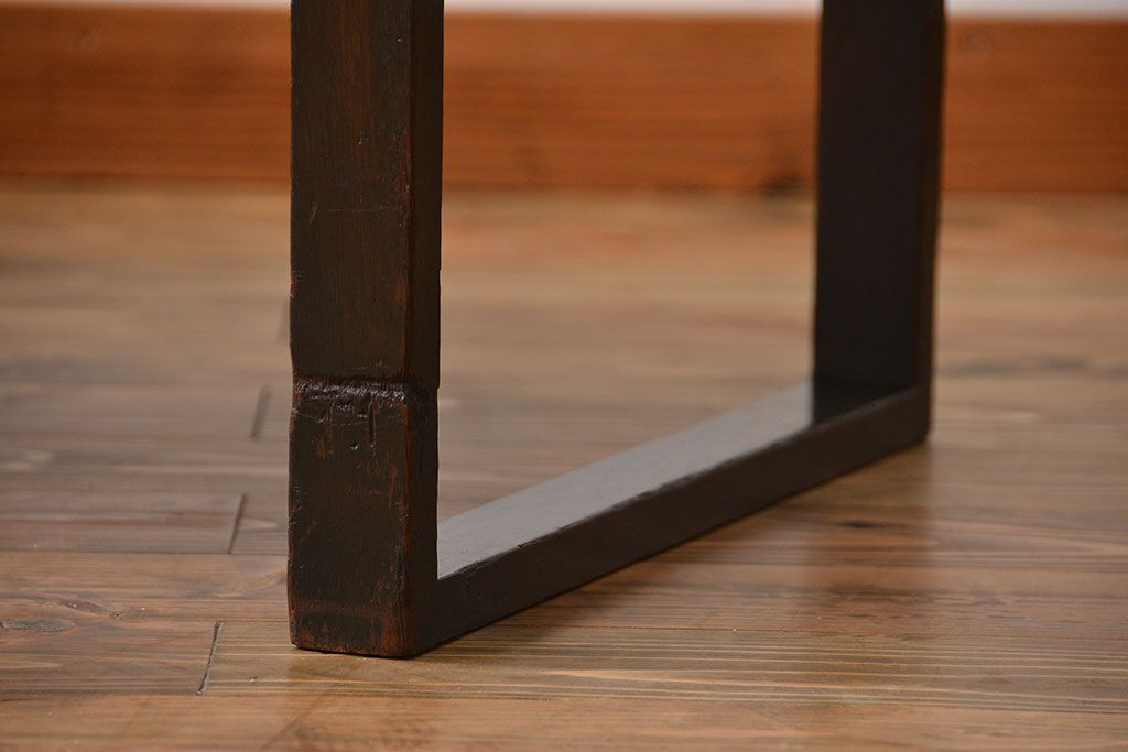 アンティーク家具　大正ロマン シンプルなアンティークベンチソファ