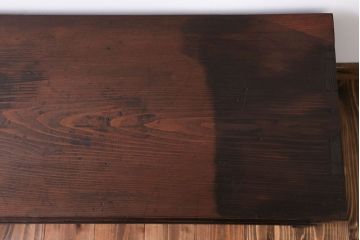 アンティーク家具　アンティーク 鉄脚付きモールガラスローボード(テレビボード)