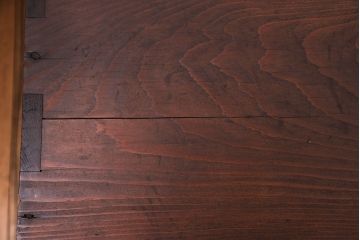 アンティーク家具　アンティーク 鉄脚付きモールガラスローボード(テレビボード)