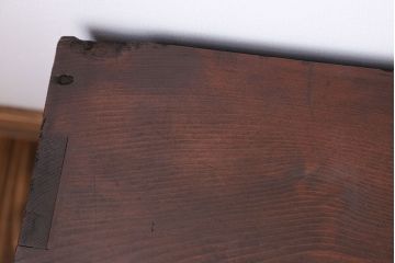 アンティーク家具　アンティーク 鉄脚付きモールガラスローボード(テレビボード)