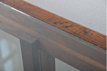 アンティーク家具　アンティーク 古いナラ材の4枚引き戸ガラスケース(ショーケース、飾り棚)