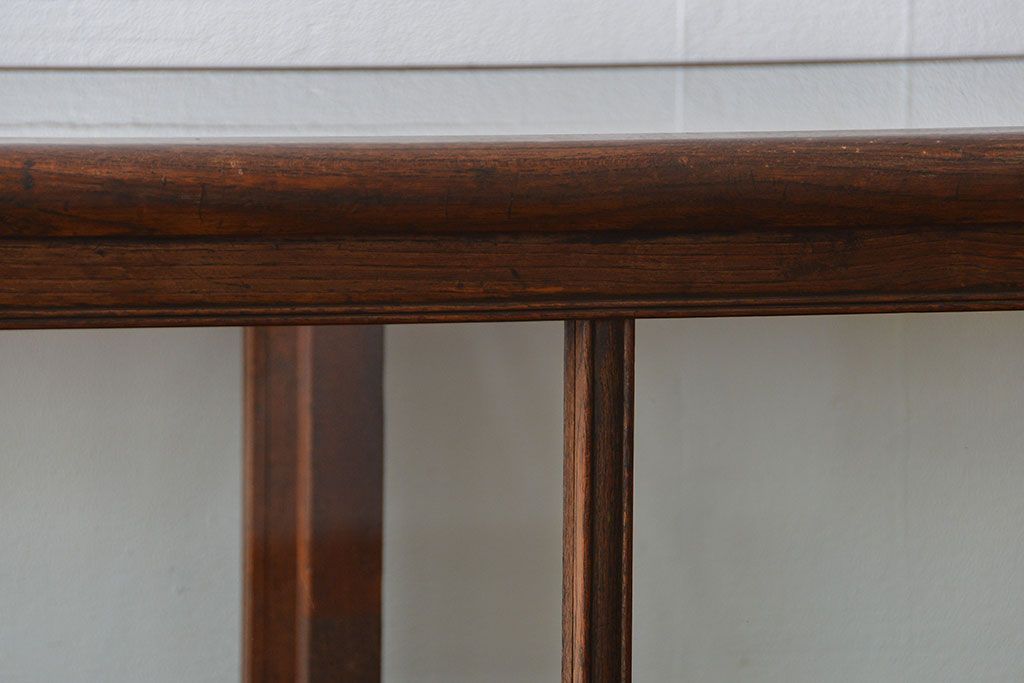 アンティーク家具　アンティーク 古いナラ材の4枚引き戸ガラスケース(ショーケース、飾り棚)