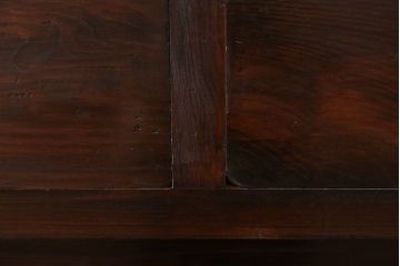 アンティーク家具　アンティーク 古い木のモールガラス入りのキッチンキャビネット(収納棚、食器棚)