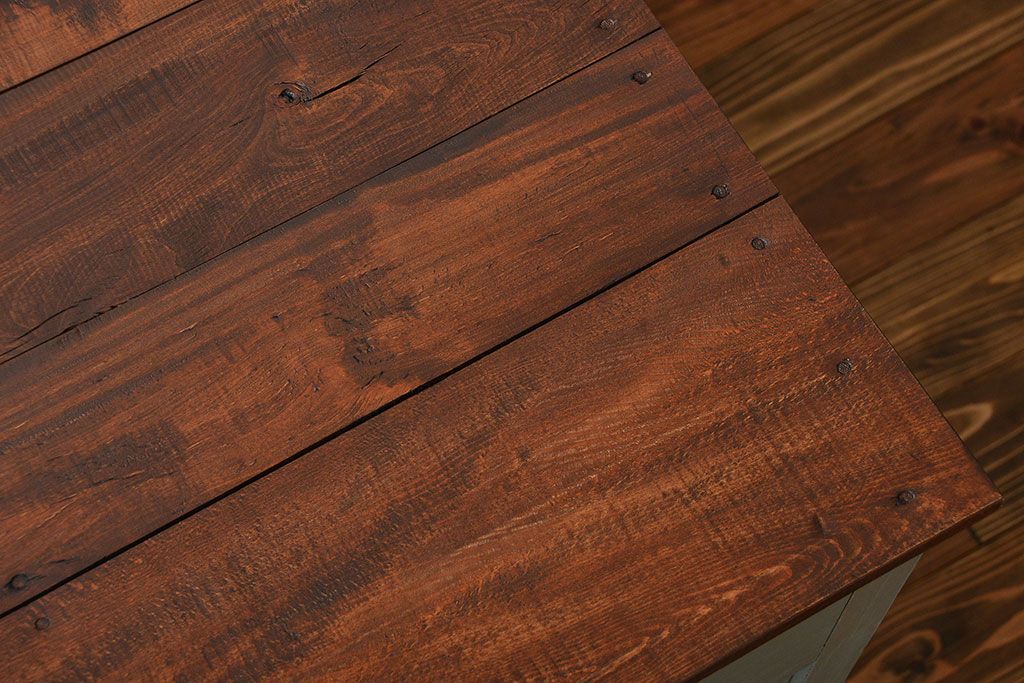 アンティーク家具　アンティークペイント 両面引き出し作業台(カウンターテーブル)