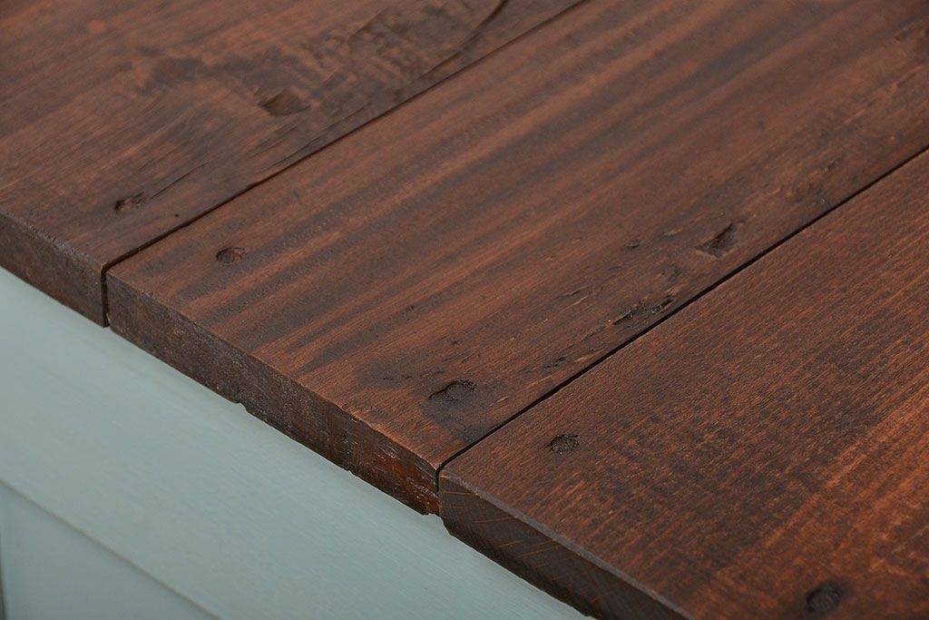 アンティーク家具　アンティークペイント 両面引き出し作業台(カウンターテーブル)