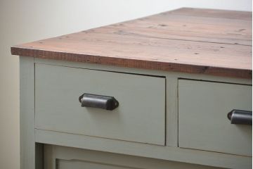 アンティーク家具　アンティークペイント 両面引き出し作業台(カウンターテーブル)