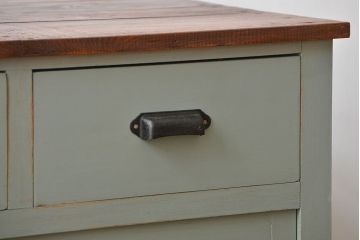 アンティーク家具　アンティークペイント 両面引き出し作業台(カウンターテーブル)