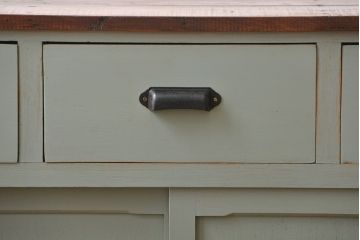 アンティーク家具　アンティークペイント 両面引き出し作業台(カウンターテーブル)