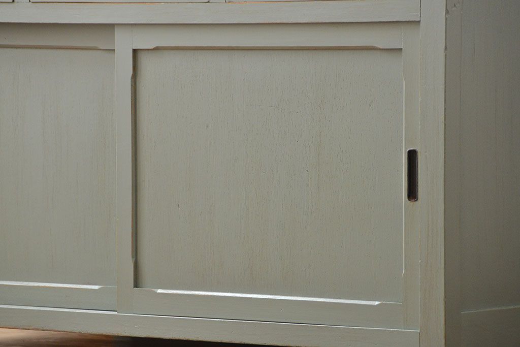 アンティーク家具　アンティークペイント 両面引き出し作業台(カウンターテーブル)