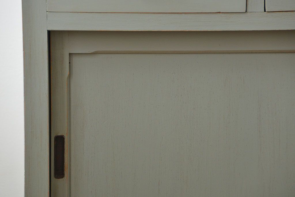 アンティーク家具　アンティークペイント 両面引き出し作業台(カウンターテーブル)