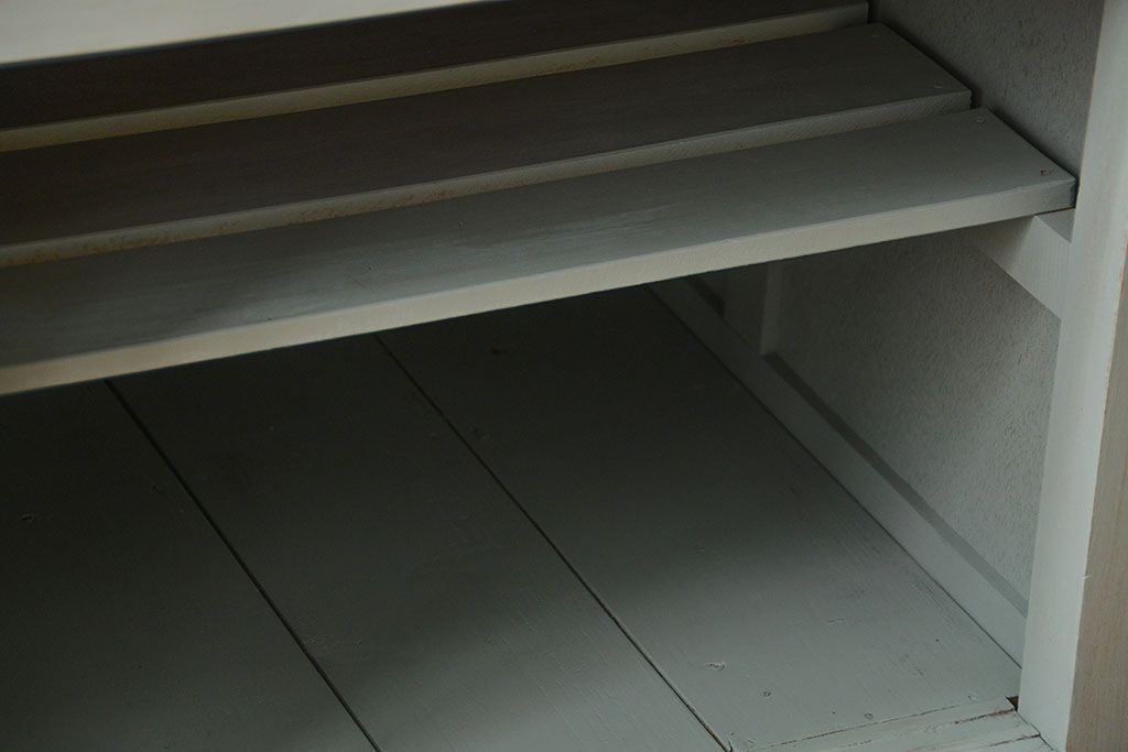 アンティーク家具　アンティークペイント 両面引き出し作業台(カウンターテーブル)