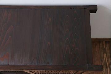 アンティーク家具　古民具・骨董 丸桟仕上げ 三尺水屋箪笥サイドボード(収納棚)