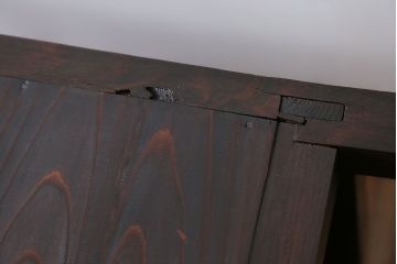 アンティーク家具　古民具・骨董 丸桟仕上げ 三尺水屋箪笥サイドボード(収納棚)