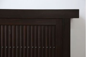 アンティーク家具　古民具・骨董 丸桟仕上げ 三尺水屋箪笥サイドボード(収納棚)