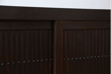 アンティーク家具　古民具・骨董 丸桟仕上げ 三尺水屋箪笥サイドボード(収納棚)