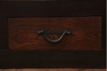 アンティーク家具　古民具・骨董 丸桟仕上げ 三尺水屋箪笥サイドボード(収納棚)