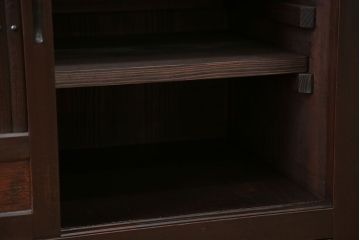 アンティーク家具　古民具・骨董 丸桟仕上げ 三尺水屋箪笥サイドボード(収納棚)