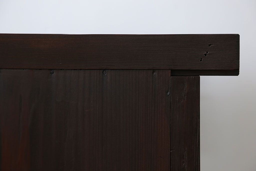 アンティーク家具　古民具・骨董 丸桟仕上げ 三尺水屋箪笥サイドボード(収納棚)