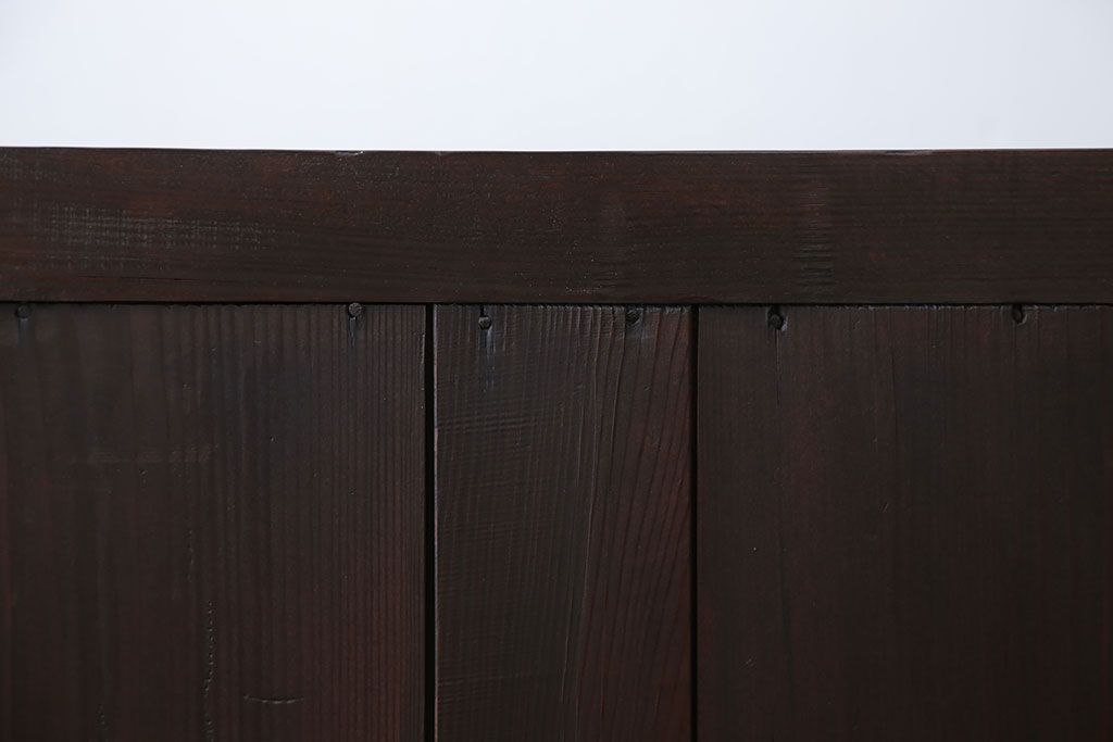 アンティーク家具　古民具・骨董 丸桟仕上げ 三尺水屋箪笥サイドボード(収納棚)