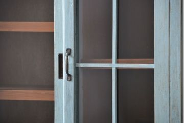 レトロ家具　昭和レトロ アンティークペイント シンプルな食器棚(カップボード)