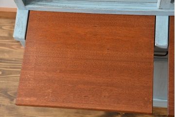 レトロ家具　昭和レトロ アンティークペイント シンプルな食器棚(カップボード)