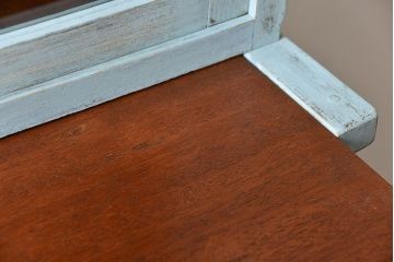 レトロ家具　昭和レトロ アンティークペイント シンプルな食器棚(カップボード)