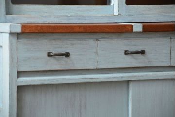 レトロ家具　昭和レトロ アンティークペイント シンプルな食器棚(カップボード)