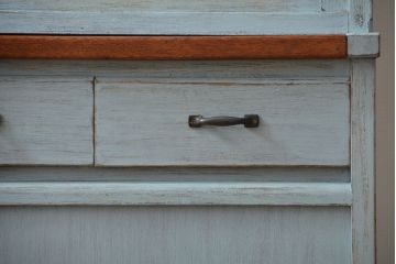 レトロ家具　昭和レトロ アンティークペイント シンプルな食器棚(カップボード)