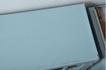 レトロ家具　昭和レトロ アンティークペイント シンプルな食器棚(カップボード)