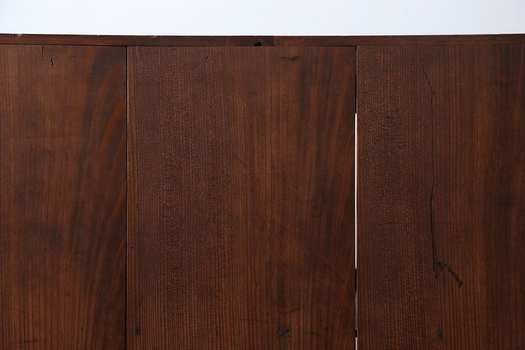 レトロ家具　昭和レトロ モールガラス アンティーク収納棚(キャビネット)