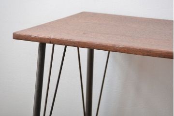 アンティーク家具　アンティーク 天板一枚板 古材を使った鉄脚テーブル(1)(作業台、机)