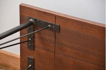 アンティーク家具　アンティーク 天板一枚板 古材を使った鉄脚テーブル(1)(作業台、机)