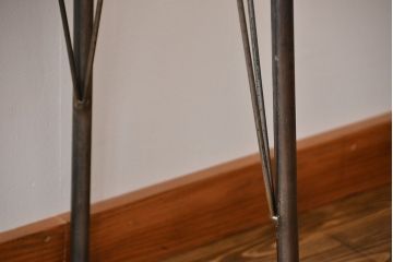アンティーク家具　アンティーク 天板一枚板 古材を使った鉄脚テーブル(1)