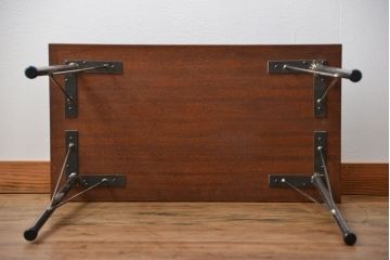 アンティーク家具　アンティーク 天板一枚板 古材を使った鉄脚テーブル(1)