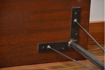 アンティーク家具　アンティーク 天板一枚板 古材を使った鉄脚テーブル(1)