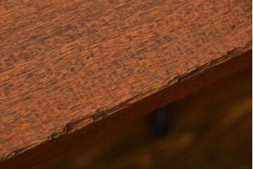 アンティーク家具　アンティーク 天板一枚板 古材を使った鉄脚テーブル(2)