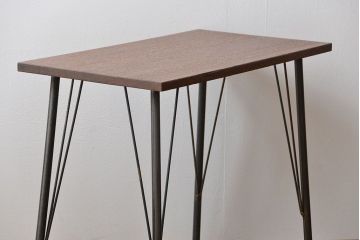 アンティーク家具　アンティーク  天板一枚板 古材を使った鉄脚テーブル(4)(作業台、机)
