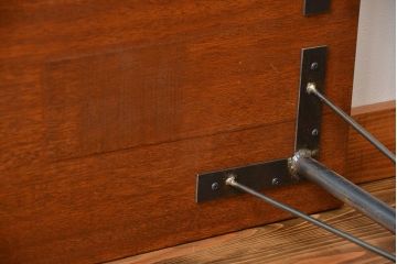 アンティーク家具　アンティーク  天板一枚板 古材を使った鉄脚テーブル(4)(作業台、机)