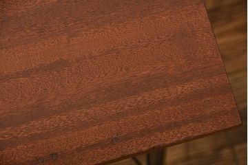 アンティーク家具　アンティーク 天板一枚板 古材を使った鉄脚テーブル(6)(作業台、机)