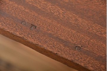 アンティーク家具　アンティーク 天板一枚板 古材を使った鉄脚テーブル(6)(作業台、机)