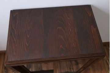 アンティーク家具　アンティーク 気泡ガラスの引き出し付き収納棚(飾り棚)