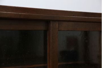 アンティーク家具　アンティーク 気泡ガラスの引き出し付き収納棚(飾り棚)