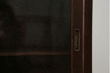 アンティーク家具　アンティーク 気泡ガラスの引き出し付き収納棚(飾り棚)