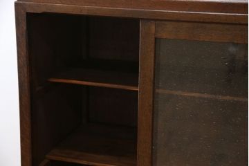 アンティーク家具　アンティーク 気泡ガラスの引き出し付き収納棚(飾り棚)