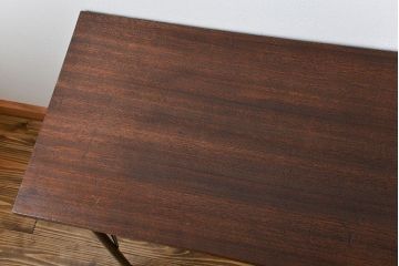 アンティーク家具　天板一枚板　古材天板の横長テーブル(作業台)
