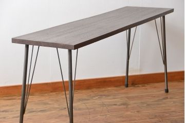 アンティーク家具　天板一枚板　古材天板の横長テーブル(作業台)