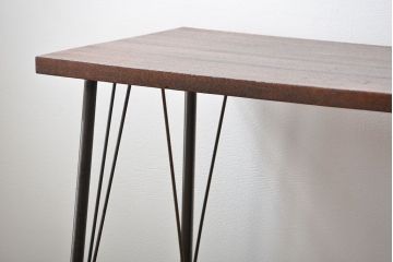 アンティーク家具　天板一枚板　古材天板の横長テーブル(作業台)