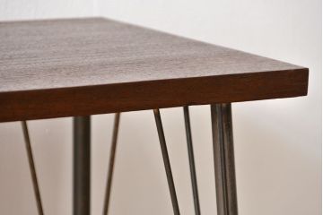 アンティーク家具　天板一枚板　古材天板の横長テーブル(作業台)