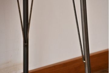アンティーク家具　天板一枚板　古材天板の横長テーブル(作業台)