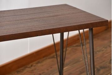 アンティーク家具　天板一枚板　古材天板の横長テーブル(作業台)